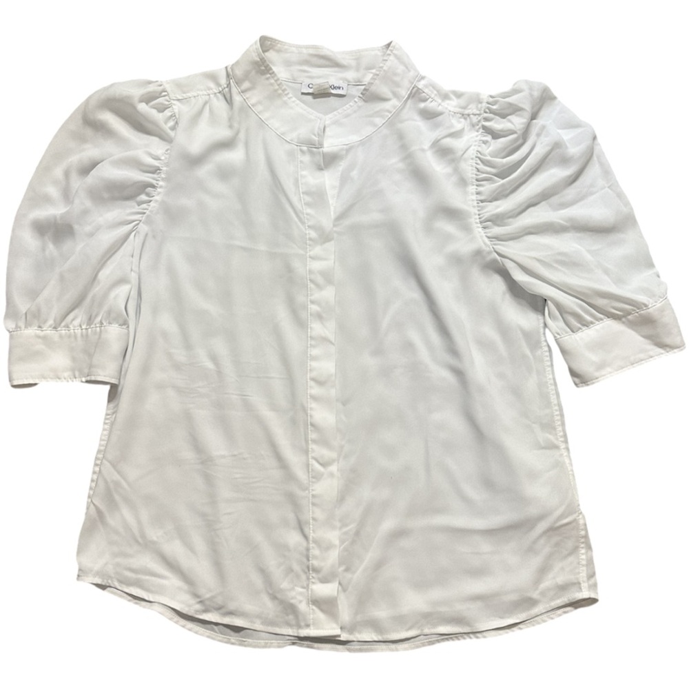 **Calvin Klein White Button-Down Shirt - Size Small